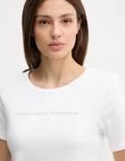 United Colors of Benetton тениска дамска от памук бяла 3GA8E16A2