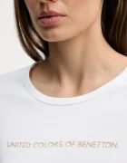 United Colors of Benetton тениска дамска от памук бяла 3GA8E16A2