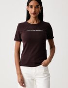 United Colors of Benetton тениска дамска от памук кафява 3GA8E16A2