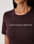 United Colors of Benetton тениска дамска от памук кафява 3GA8E16A2