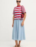 United Colors of Benetton тениска дамска от памук с еластан червена 3NAFD10CY