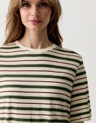 United Colors of Benetton тениска дамска с лен зелена 35LYD10BN