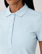 United Colors of Benetton тениска с яка дамска от памук с еластан синя 3TQJD300W