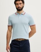 United Colors of Benetton тениска с яка мъжка от памук с еластан синя 3F9HU302W