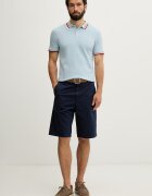United Colors of Benetton тениска с яка мъжка от памук с еластан синя 3F9HU302W