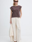 United Colors of Benetton топ дамски от памук с еластан кафяв 39VWD10D2