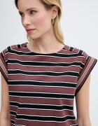 United Colors of Benetton топ дамски от памук с еластан кафяв 39VWD10D2