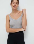 United Colors of Benetton топ дамски от памук с еластан сив 3ZQM1H291