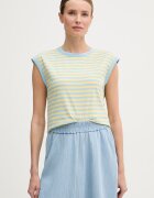 United Colors of Benetton топ дамски от памук с еластан жълт 3NAFD10D3