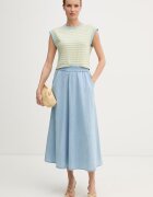 United Colors of Benetton топ дамски от памук с еластан жълт 3NAFD10D3