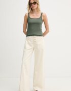 United Colors of Benetton топ дамски от памук зелен 39JSDH01F