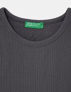 United Colors of Benetton топ за деца от памук с еластан сив 3S2UCH025