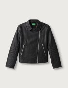 United Colors of Benetton яке за деца от имитация на кожа черно 2VF8CN04R