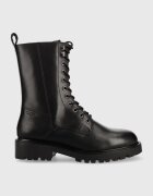 Vagabond Shoemakers Кожени кубинки Kenova в черно с равна подметка с изолация