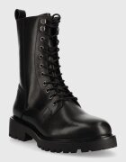 Vagabond Shoemakers Кожени кубинки Kenova в черно с равна подметка с изолация