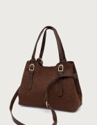 Valentino Bags чанта crossbody дамска от имитация на велур WINNIE WINTER кафява VBSABH01