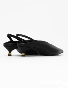 Vanda Novak обувки с дебел ток с нисък ток от кожа Molly Deep Black черни Molly Deep Black
