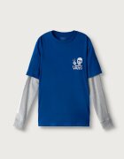 Vans блуза с дълги ръкави за деца от памук Arm Bones Twofer синя VN000WA8