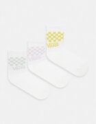 Vans чорапи за деца Classic Check Crew 3 броя бели VN000Q1QGRV1