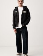 Vans суичър с цип и качулка мъжки с памук черен VN000WT2BLK1