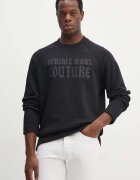 Versace Jeans Couture Памучен суичър в черно с апликация 77GAIL01 CF02L
