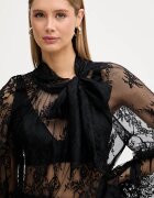 VICOLO блуза дамска черна с флорален мотив TAB0195