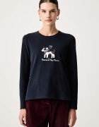 Weekend Max Mara блуза с дълги ръкави дамска от памук с еластан WKDCESTINO тъмносиня 2625946042600
