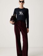 Weekend Max Mara блуза с дълги ръкави дамска от памук с еластан WKDCESTINO тъмносиня 2625946042600