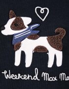 Weekend Max Mara блуза с дълги ръкави дамска от памук с еластан WKDCESTINO тъмносиня 2625946042600