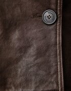 Weekend Max Mara къс шлифер дамски от кожа WKDFELINO кафяв 2625446051600