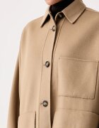 Weekend Max Mara късо палто дамско от вълна WKDFOLK бежово 2625086061600