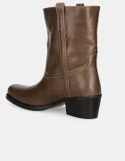 Weekend Max Mara Кожени боти Ranch в кафяво с нисък ток 2525796034600