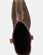 Weekend Max Mara Кожени боти Ranch в кафяво с нисък ток 2525796034600