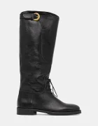 Weekend Max Mara Кожени ботуши Visby в черно с равна подметка 2525796015600