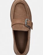 Weekend Max Mara лоуфъри дамски от велур кафяви 2625526114600