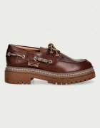Weekend Max Mara мокасини дамски от кожа кафяви с платформа 2625526015600