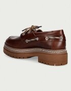 Weekend Max Mara мокасини дамски от кожа кафяви с платформа 2625526015600