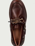 Weekend Max Mara мокасини дамски от кожа кафяви с платформа 2625526015600