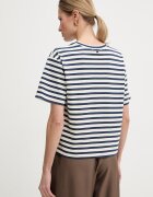 Weekend Max Mara Памучна тениска SABATO дамска в тъмносиньо 2615941112600