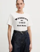 Weekend Max Mara Памучна тениска TENUE дамска в бяло 2615971051600
