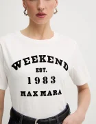 Weekend Max Mara Памучна тениска TENUE дамска в бяло 2615971051600