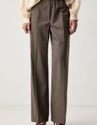 Weekend Max Mara панталон дамски с вълна WKDPETRA кафяв с висока талия 2625136052600