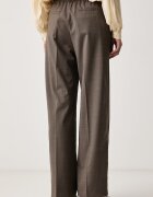 Weekend Max Mara панталон дамски с вълна WKDPETRA кафяв с висока талия 2625136052600