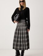 Weekend Max Mara плисирана пола с вълна WKDPRISMA сива на каре 2625106092600