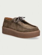 Weekend Max Mara половинки обувки дамски от велур кафяви с платформа 2625526055600