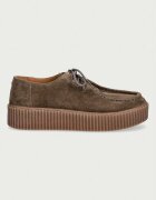 Weekend Max Mara половинки обувки дамски от велур кафяви с платформа 2625526055600