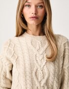 Weekend Max Mara пуловер дамски от вълна WKDALBEN бежов 2625366132600