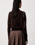 Weekend Max Mara пуловер дамски от вълна WKDRAFIA кафяв 2625366122600