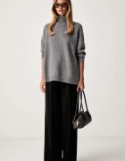 Weekend Max Mara пуловер с ниско поло дамски от вълна WKDBORGIA сив 2625366142600