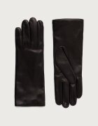 Weekend Max Mara ръкавици дамски от кожа WKASENAPESHORT черни 2625566045600